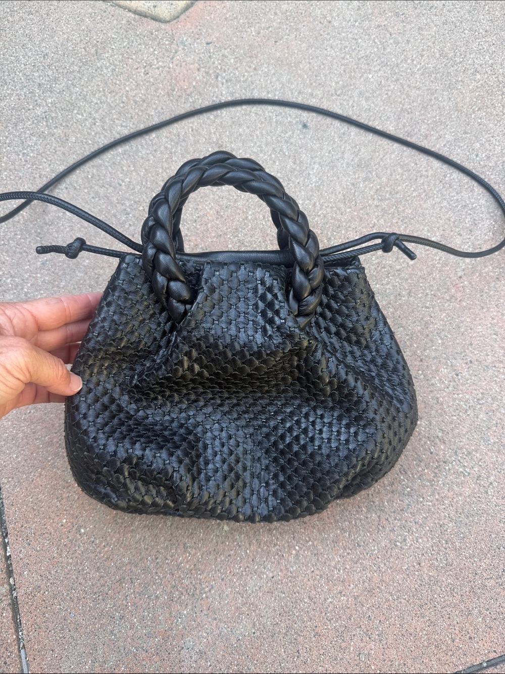 Hereu Black Woven Crossbody Bag